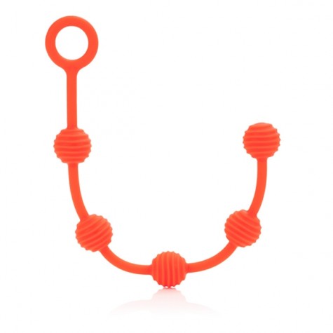 Набор оранжевых анальных цепочек Posh Silicone O Beads