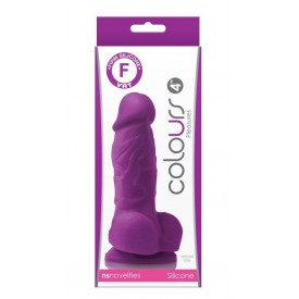 Фиолетовый фаллоимитатор на присоске Pleasures 4" - 14,2 см.