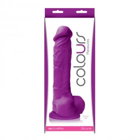 Фиолетовый фаллоимитатор Colours Pleasures на присоске - 25 см.