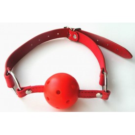 Красный пластиковый кляп-шарик Ball Gag