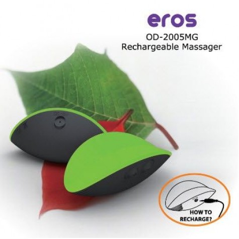 Зелёный вибромассажер Eros для стимуляции эрогенных зон