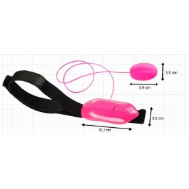 Розовое виброяйцо Play Ball с пультом управления и фиксацией